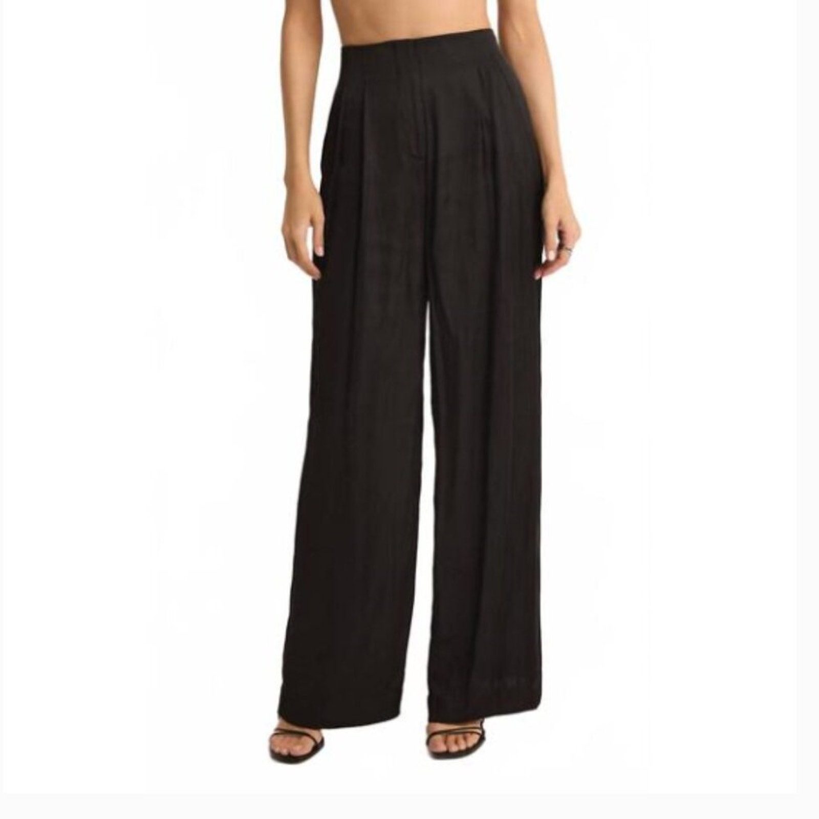 Nwt Z Supply Lisse Wide Leg Pant Black Large